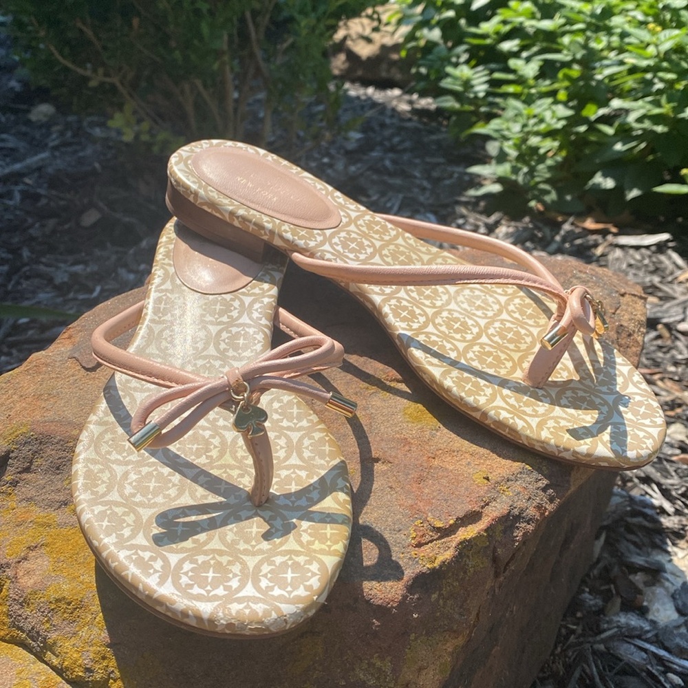 KATE SPADE sandals MISTIC Bow Thong Sandals Nappa Pale Pink Size 7M